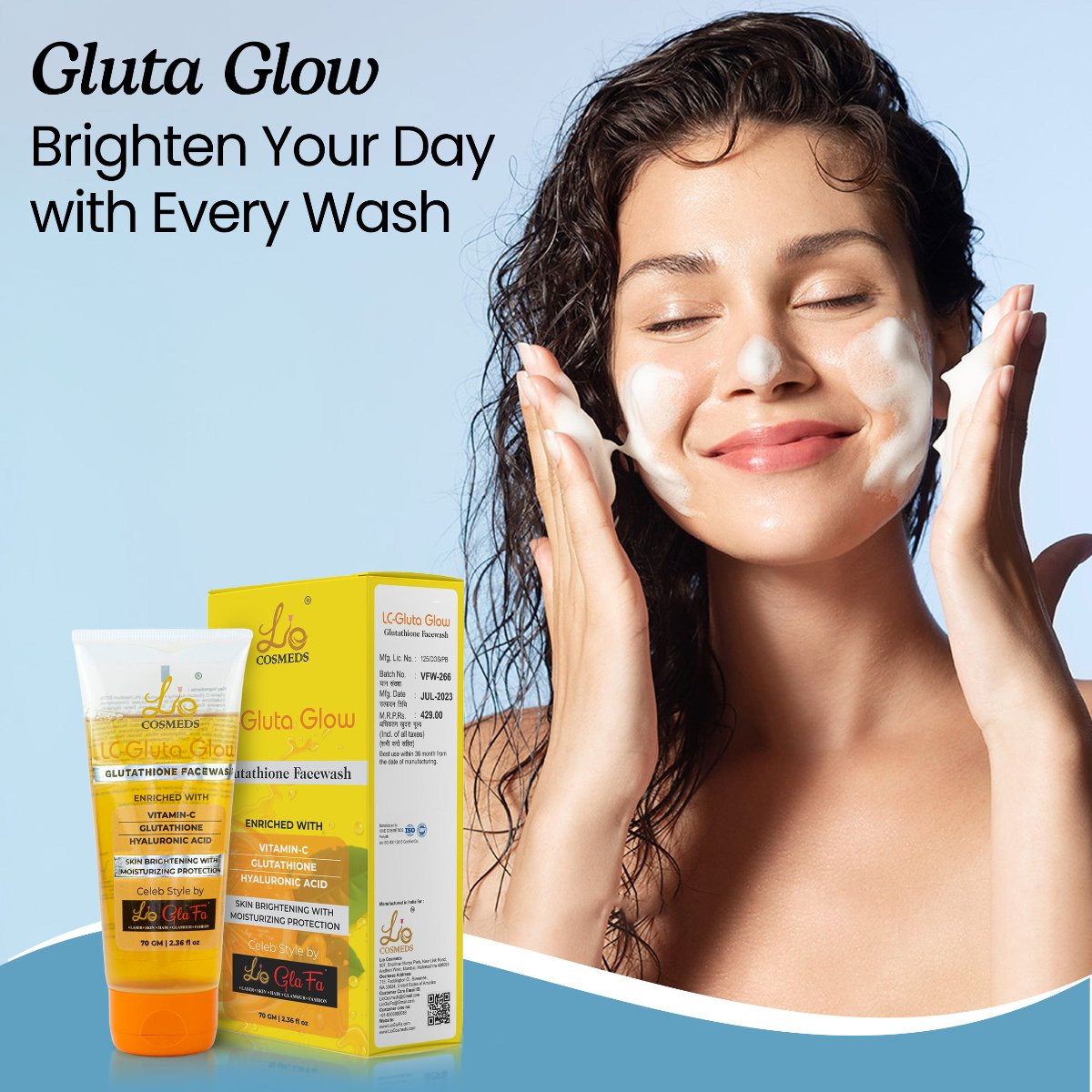 LC Gluta Glow Glutathione Skin Whitening Facewash (Get a Rs.290/- GIFT FREE FREE)